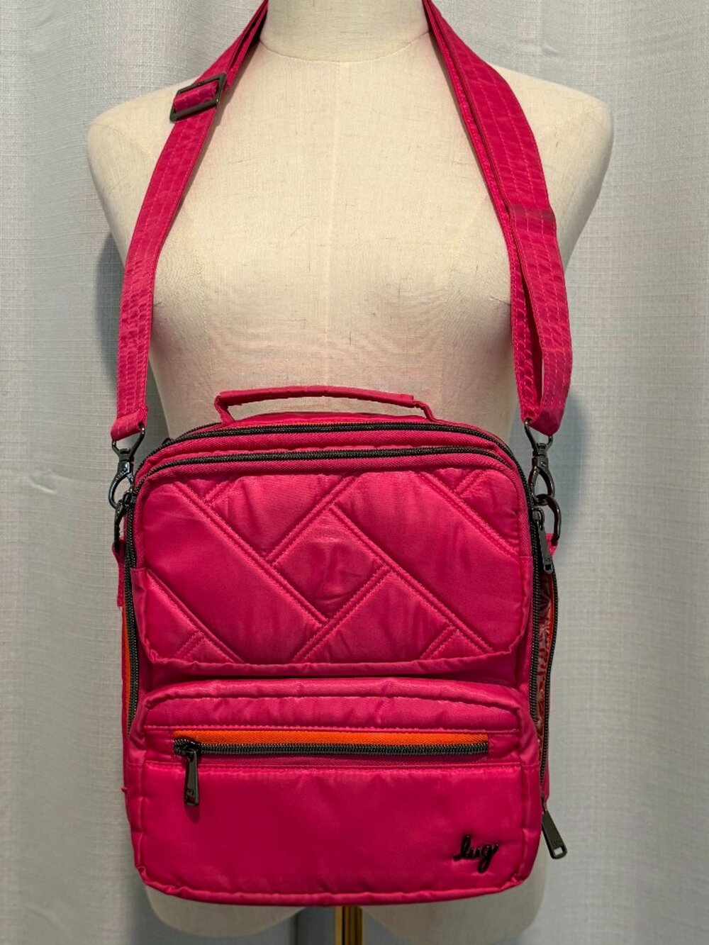 Lug Wrangler Pink Travel Utility Crossbody Backpack Bag OS